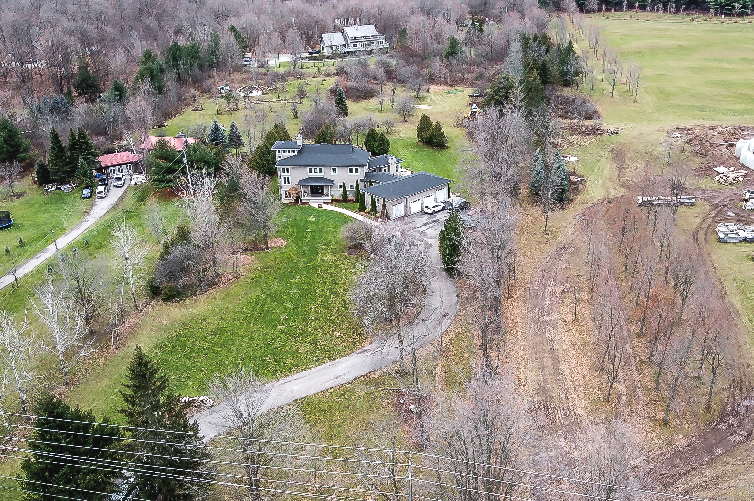 Front Aerial Driveway View