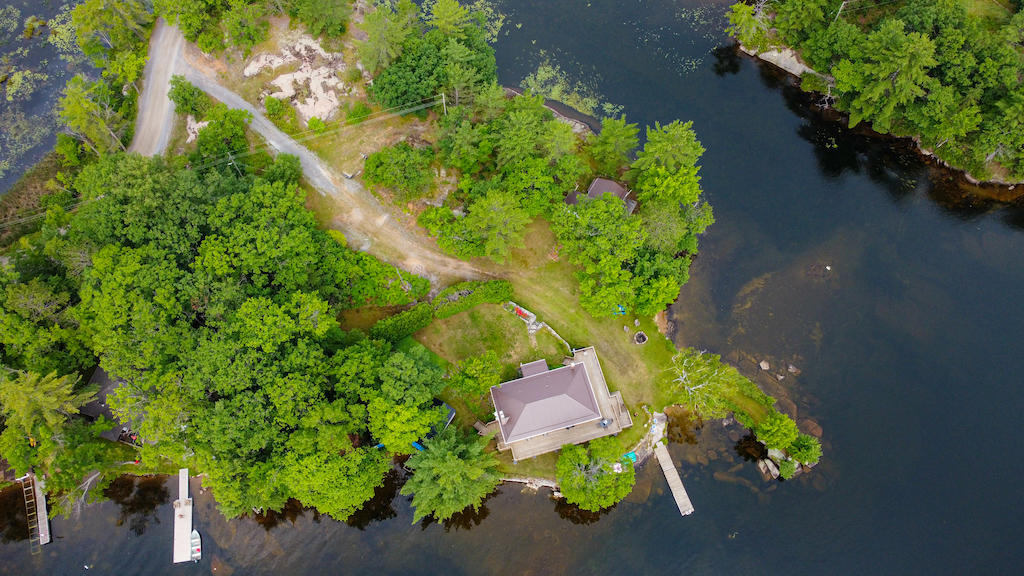 Aerial Large Waterfront Property